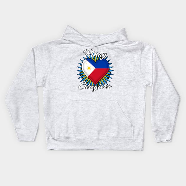 Pinay Caregiver (white font) Kids Hoodie by WCN Store